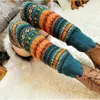 Women Bohemis Crochet Knitted Long Leg Warmers Spring Patchwork Knee High Warm Boot Socks ► Photo 3/6