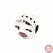 Новые розовые эмалированные длинные висячие крышки из стерлингового серебра 925 пробы, игривые бусины DIY Fit PANDORA, Подвески для изготовления ювелирных изделий FL707