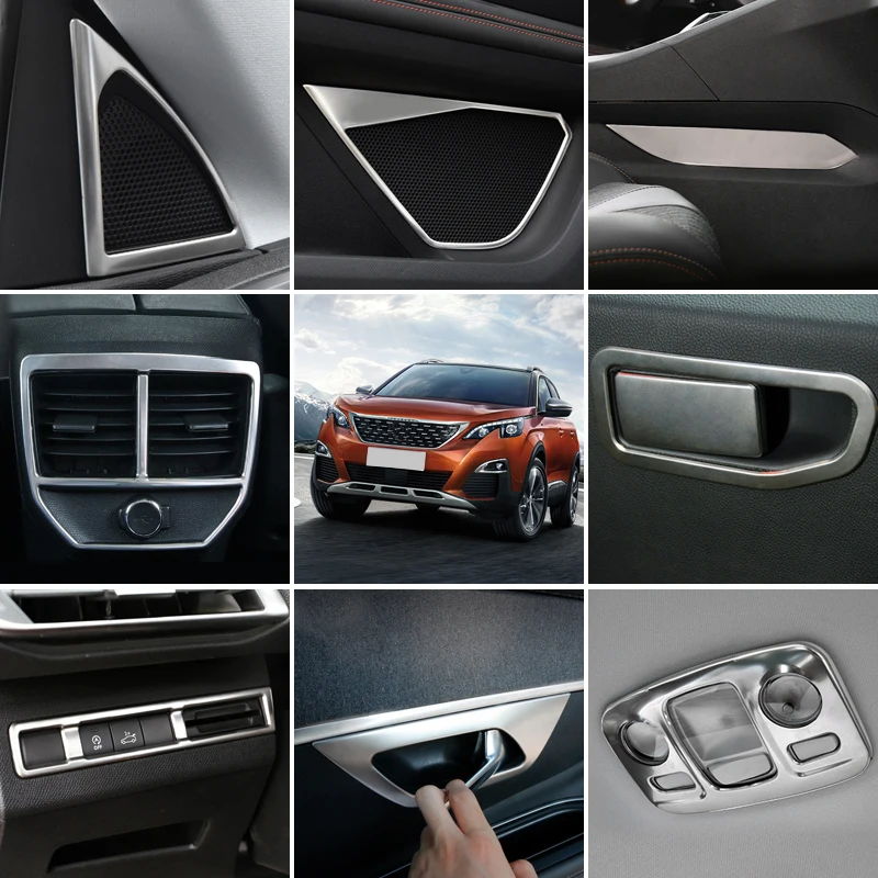 

Interior Stainless Steel Decoration Cover Trim 28PCS Left Hand Drive For Peugeot 3008 GT 2017-2018