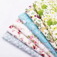 Серия с цветочным принтом, чистый хлопок, саржа, сделай сам, стеганая ткань для украшения дома, подушка для шитья детей и детей, шпаргалки, материал, ткань