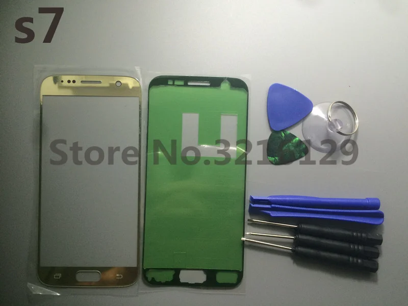 Передняя стеклянная линза Замена для samsung Galaxy s7 G930 G930F lcd сенсорный экран наружное стекло объектива+ клей+ инструменты