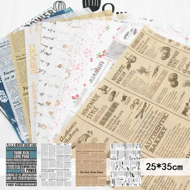 

50pcs Wax Paper Food Grade Grease Paper Food Wrappers Wrapping Paper For Bread Sandwich Burger Fries Oil Paper Baking Tools