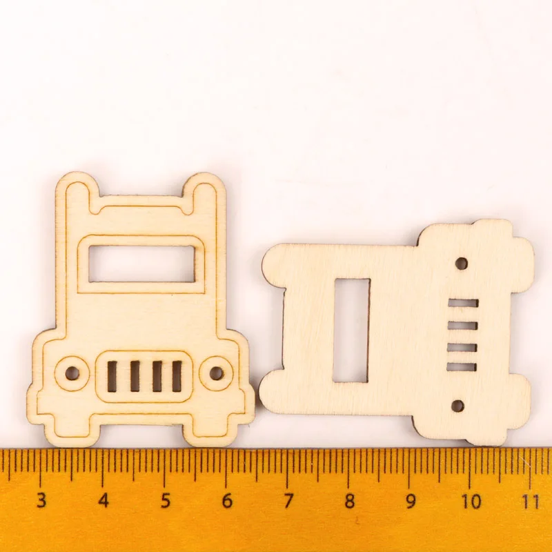 Автомобиль автобус украшения дома аксессуары живопись Скрапбукинг Ремесло Деревянный DIY транспортные средства форма ручной работы 40-50 мм 20 шт