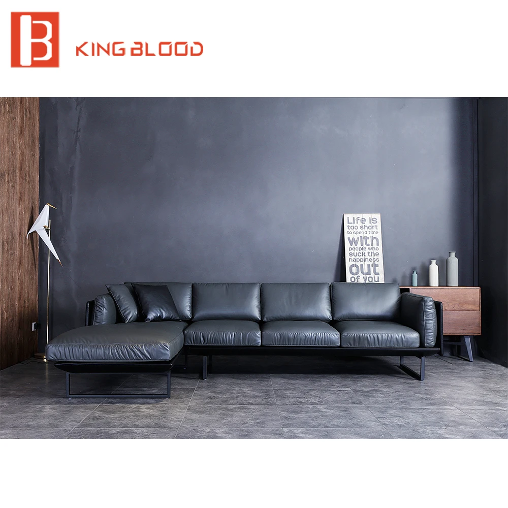 modern sectional genuine Nappa soft leather sofa furniture