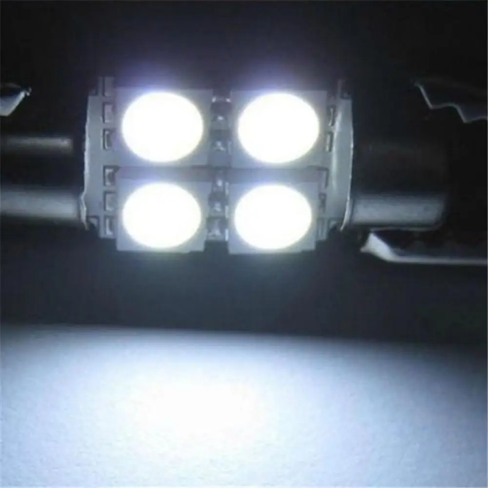 Белый 10 шт. 5050 4smd 4 smd 31 мм C5W светодиодный микро общий автомобиль гирлянда для