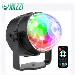 HKZZI USB ИК afstandsbedienсветодиодный LED RGB Кристалл Magische Bal 3 Вт мини Подиум Verlichting эффект вечерние партии диско голос управление