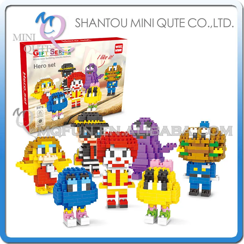 

Mini Qute Kawaii WISE HAWK kawaii food store Friends kids gift action figures Diamond plastic building blocks educational toy