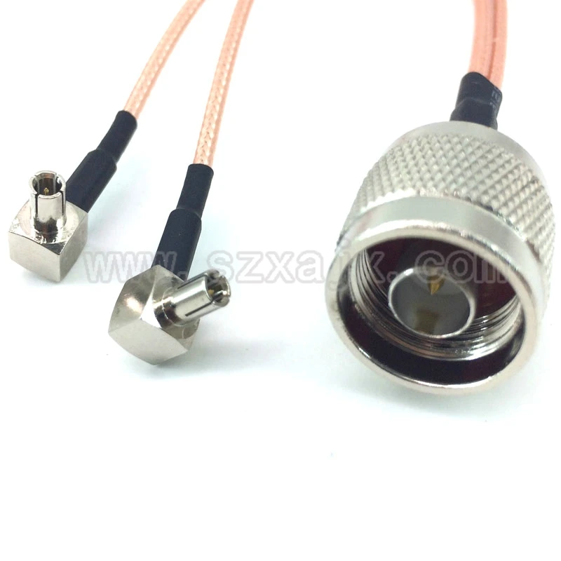 N male к 2 X TS9/CRC9 Male коннектор антенный кабельный сплиттер комбайнер Y типа кабель