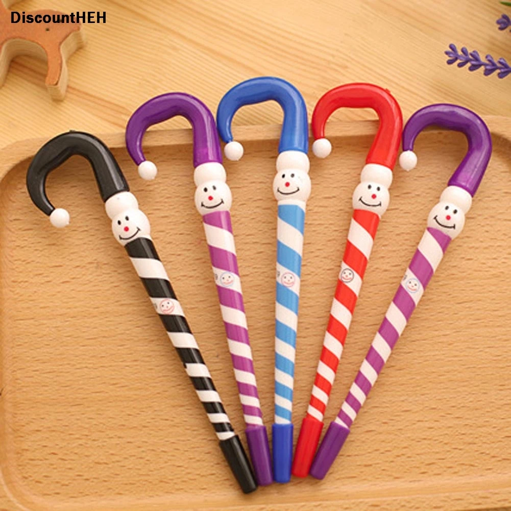

1 Piece Korean Stationery Cute Cartoon Christmas Snowman Umbrella Ballpoint Pens Student School Supply color random