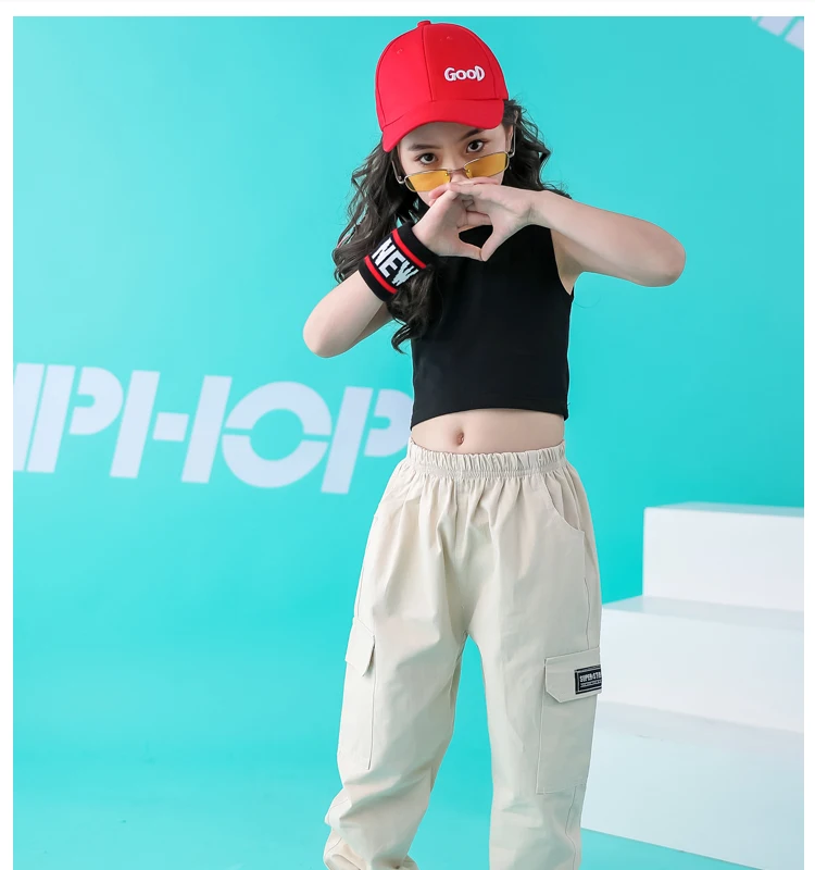 Summer girls clothes set 8 10 12 14 Years Hip hop T shirt pants hip hop dance costumes kids baby Girl summer clothes girls sets clothing (1)