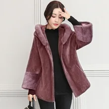 2017 Winter Women Are Very Overcoat Fashionable New Sheep Sheared Coat Short Coat Short Hat Imitation Fur Coat Repair Body
