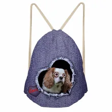 Бесшумный дизайн, украшенный милой собачкой, Туристическая сумка со шнурками, спортивные сумки, крутой рюкзак для мальчиков и девочек