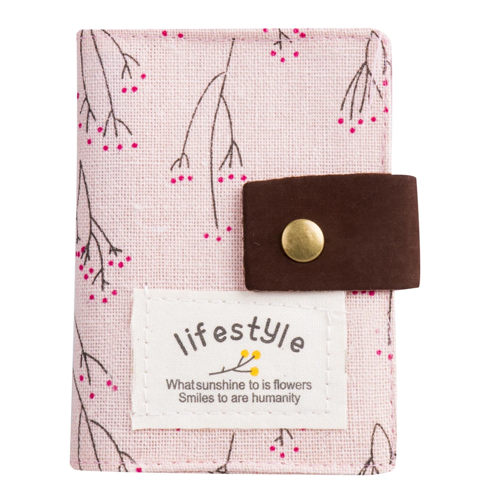 20 слот кредитный ID в виде кошелька, с карманом для карточек Винтажные Цветы Девушки Женщины кошелек холщовый Кошелек для монет дамская сумочка сумка - Цвет: Розовый