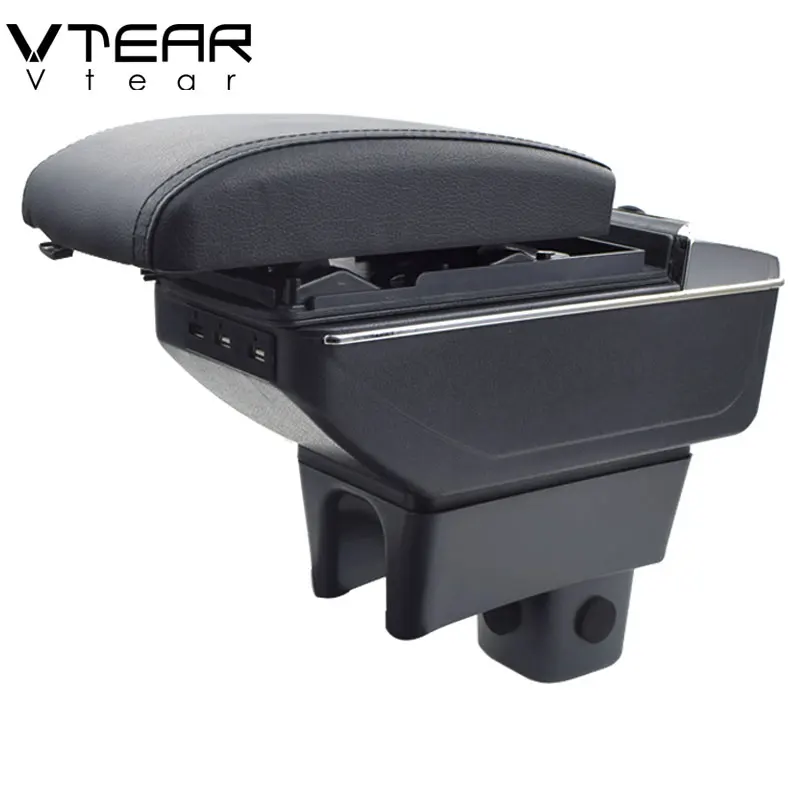 

Vtear For Suzuki Swift armrest box USB Charging heighten Double layer central Store content cup holder ashtray accessories 08-17