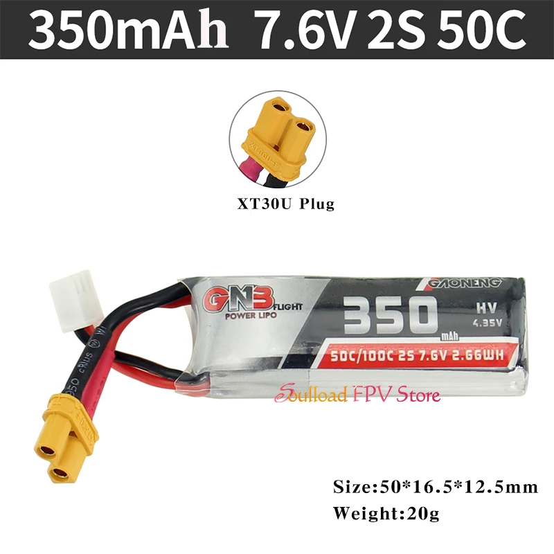 Gaoneng GNB 350/450/520/550/650 мАч 2S HV Lipo Батарея XT30 разъем для Beta75X дрона с дистанционным управлением с видом от первого лица