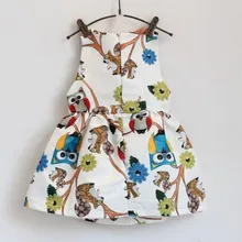 Modische Babys Sleeveless Eule Drucken Tutu Kleid One Piece Cocktailkleider 038