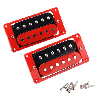 

SEWS-1 Set Of 2Pcs Red & Black Humbucker Double Coil Pickups Neck Bridge for Lp Electric Guitar Pickups