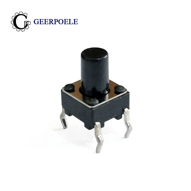 

50 pcs/lot 6*6*8.5mm DIP 12V 0.5A Push Button Micro Switch 4 PIN Tactile Tact Direct Plug-in Self-Reset Interruptor