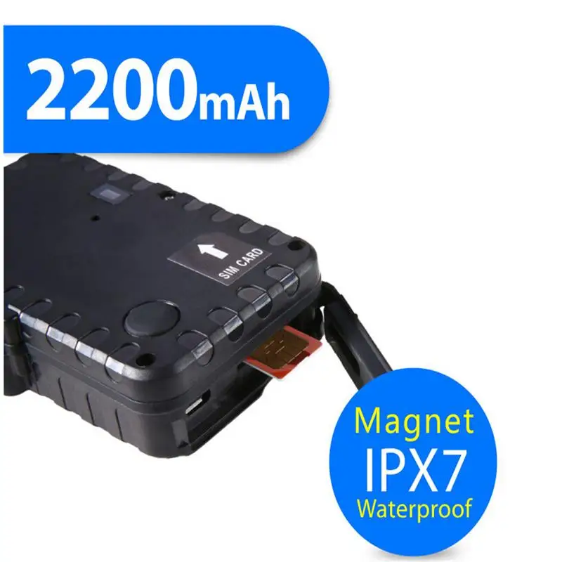 

2200 mAh Car Alarm Mini GPS Portable Magnetic Waterproof IPX7 GSM GPS Tracker SOS Long Battery Life Truck Car Asset Tracking