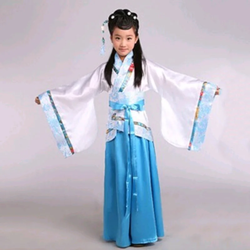 Hanfu/Детский костюм для китайского традиционного танца, костюм для девочек, одежда для сцены, одежда для восточных выступлений, праздничный наряд, народное платье DC1845