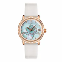 BINLUN Rose Gold Ladies Automatic Mechanical font b Watch b font Waterproof Diamonds Luxury Wrist font