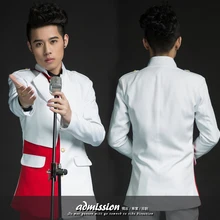 Певец из ночного клуба белый красный лоскутный ds костюм модный Тонкий Блейзер мужские костюмы Верхняя одежда Мужская одежда