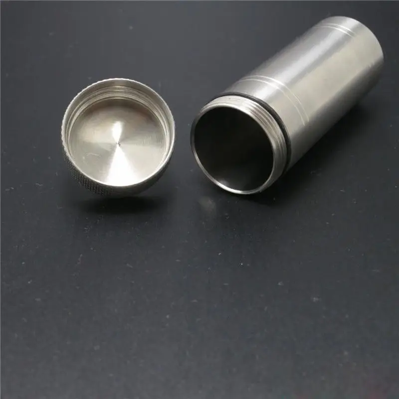 

Outdoor Titanium Metal Pill Match Container Survival Waterproof Case Box EDC