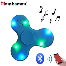 Mambaman LED Light Bluetooth Speaker Music Spinner Finger ABS EDC Hand Spinner Tri For Kids Autism ADHD Handspinner Hot Sale