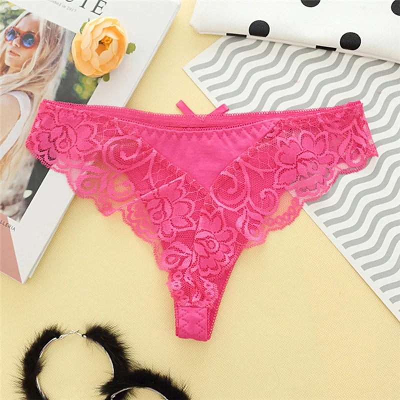 Gift Full Beautiful Lace Women's Sexy Lingerie Low Waist Thongs and G-strings Underwear Panties Briefs Ladies T-back (11)