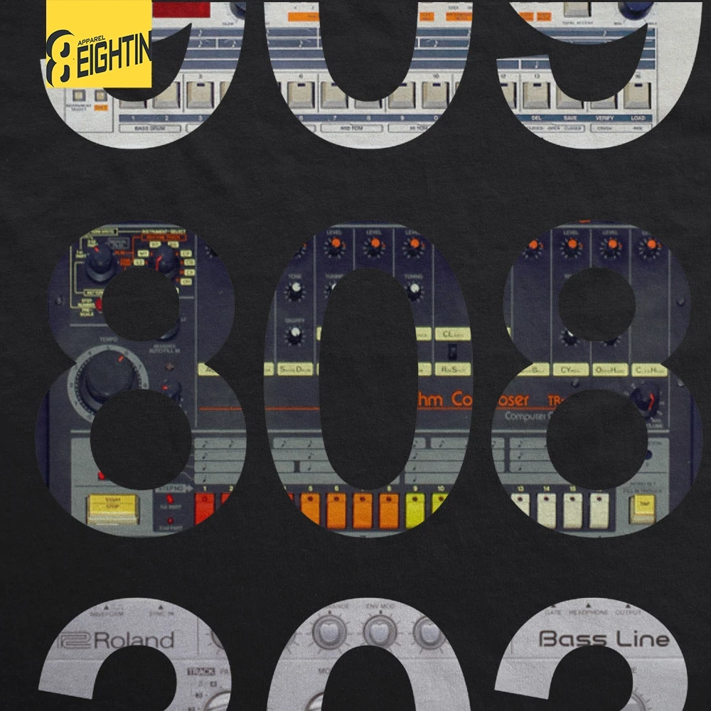 Roland 909 808 303 Classic Synth Drum Machine T Shirt Men Clothing 100% Cotton Short Sleeve Tops Crew Neck Printed Tees Roland 909 808 303 Classic Synth Drum Machine T Shirt Men Clothing 100% Cotton Short Sleeve Tops Crew Neck Printed Tees