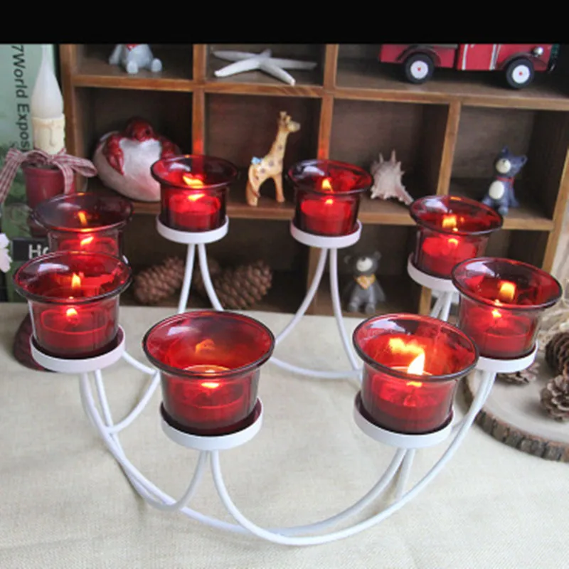 12CM Tall Iron Candle Holders For Wedding/Home Decoration White Metal