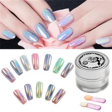 Голографическая Лазерная Фольга для маникюра холо-порошок эффект DIY порошки Серебряный глиттер голограмма радуга