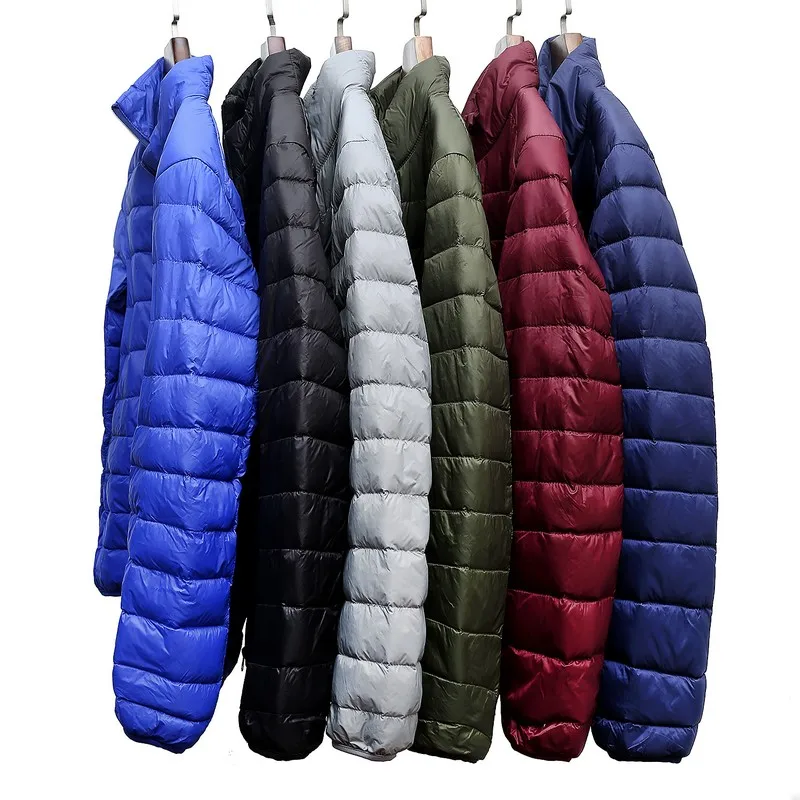 Зимняя Модная брендовая куртка на утином пуху, мужская куртка-светильник, уличная куртка с перьями, Корейская бархатная Теплая мужская одежда