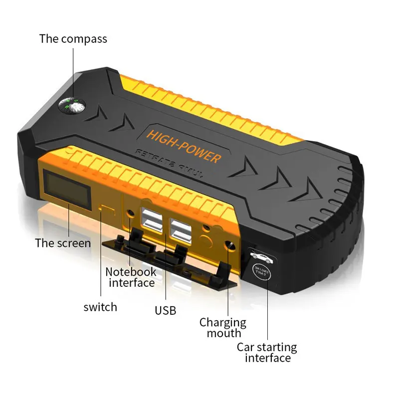 Автомобильный стартер power bank 12V аварийный аккумулятор для автомобиля Усилитель многофункциональный автомобильный стартер запускать горячий продавец