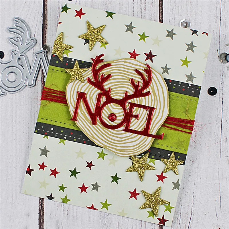 

DiyArts Christmas Noel Reindeer Letter Metal Cutting Dies for Scrapbooking 1Pc Craft New 2018 Embossing Stencil Card Decoration