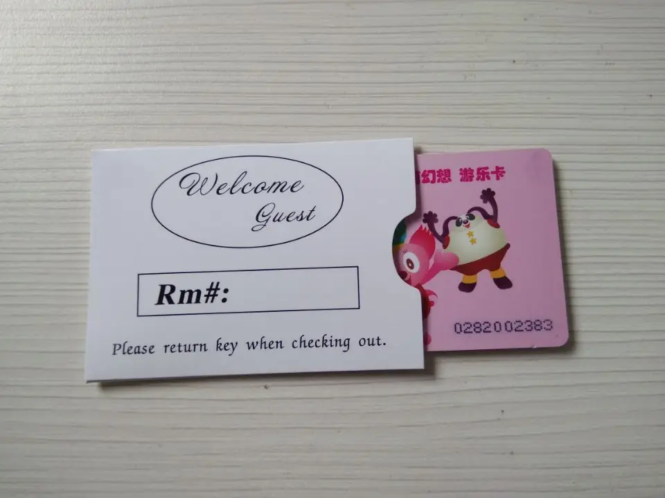 

OEM Printed Hotel Key card holder with paper card and clients Logo