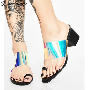 

Women Summer Heels Slippers Sexy Clip Toe Mules Slipper Shoes Chunky Heel Ladies Sandals Slipper Casual Beach Slipper Shoes 2019