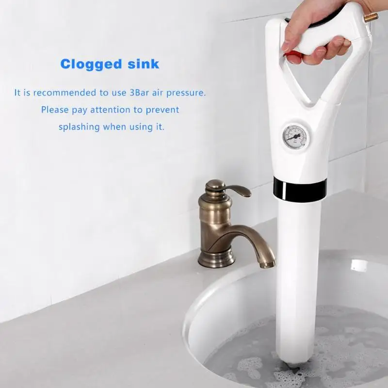 Высокое давление Air Drain Blaster пистолет стока засоритель инструменты мощный вантуз шнека очиститель для Ванная комната Кухня Раковина