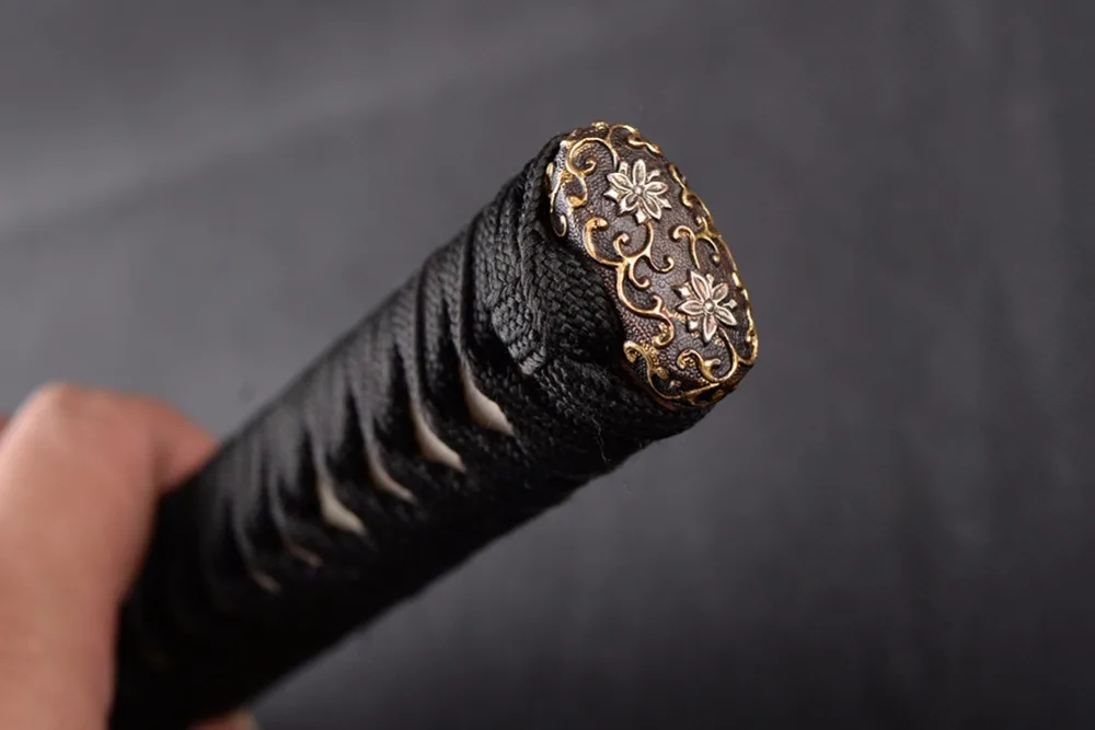 Высококачественная Изысканная ручка Tsuka для японского меча катана черный шелк Ito