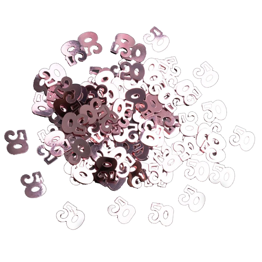 Rose Golden Digital Birthday Confetti Number Party Table Decor Scatters
