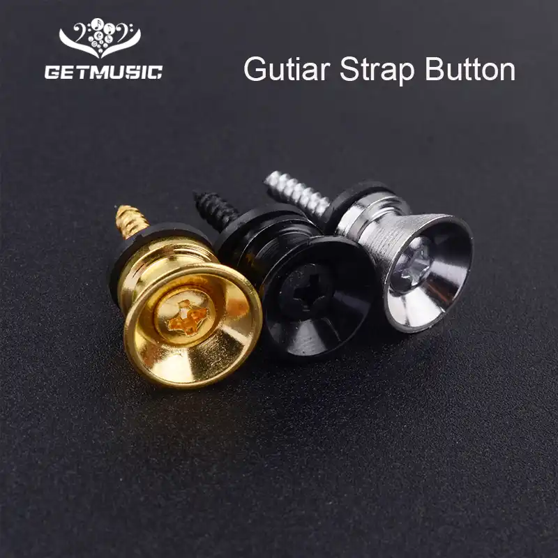 6pcs Metal Guitar Strap Button Strap End Pins with Mounting Screws Guitar Strap Locks Knobs Straplocks Security For Classical Acoustic Electric Guitar Bass Classical Guitar Ukulele Buckle silver