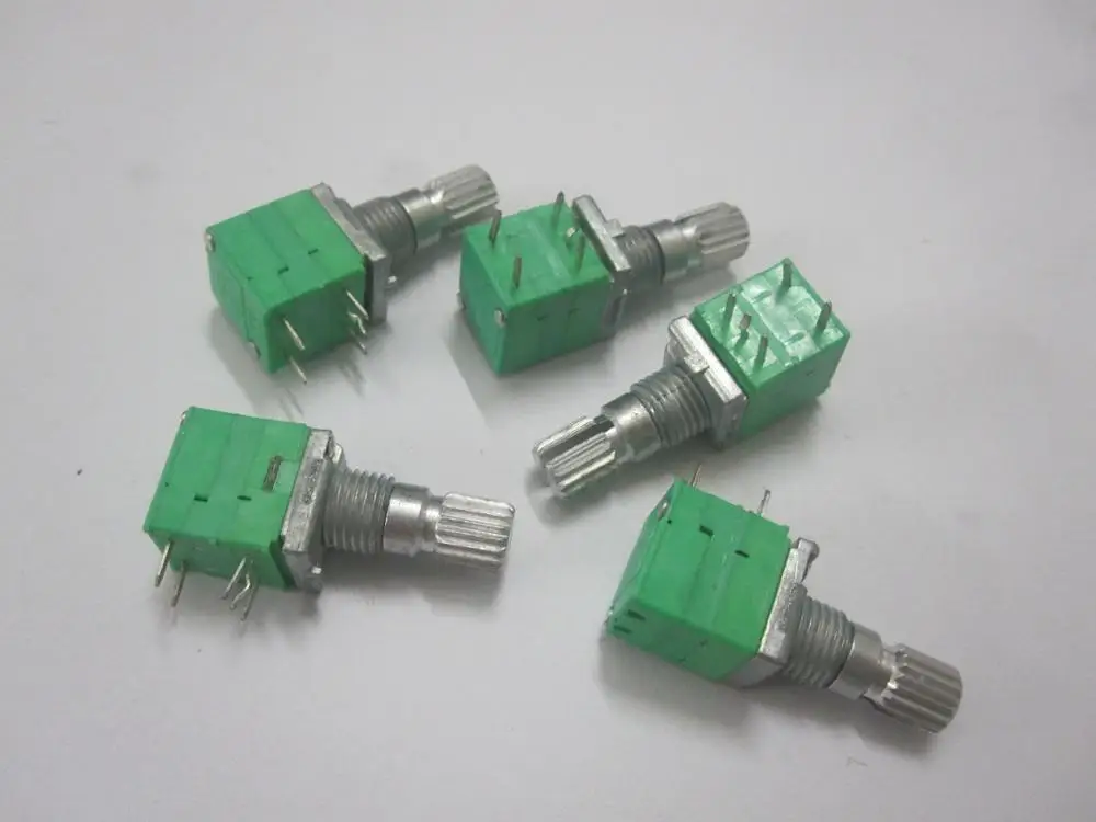 

Original new 100% A5K A502 5pin rotary switch potentiometer 097 handle high 15MM audio power amplifier A5K