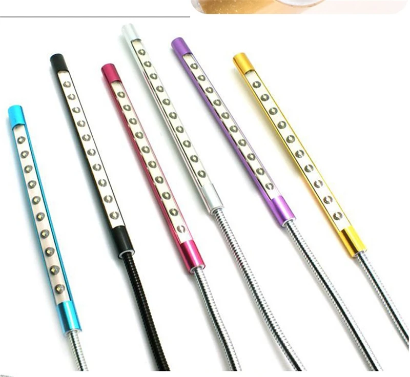 100pcs 10LED Portable USB Stick Light Bendable Cord Eye Protection Desk Lamp for Laptop