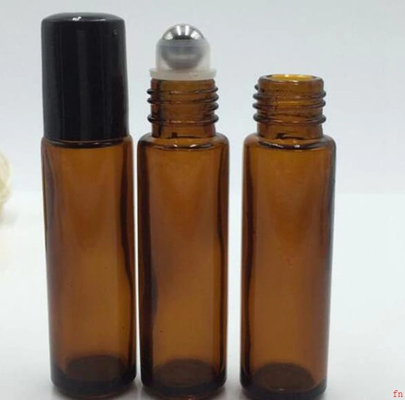 10ml 1 3oz Thick AMBER Glass Roll On Bottle Essential Oil Empty