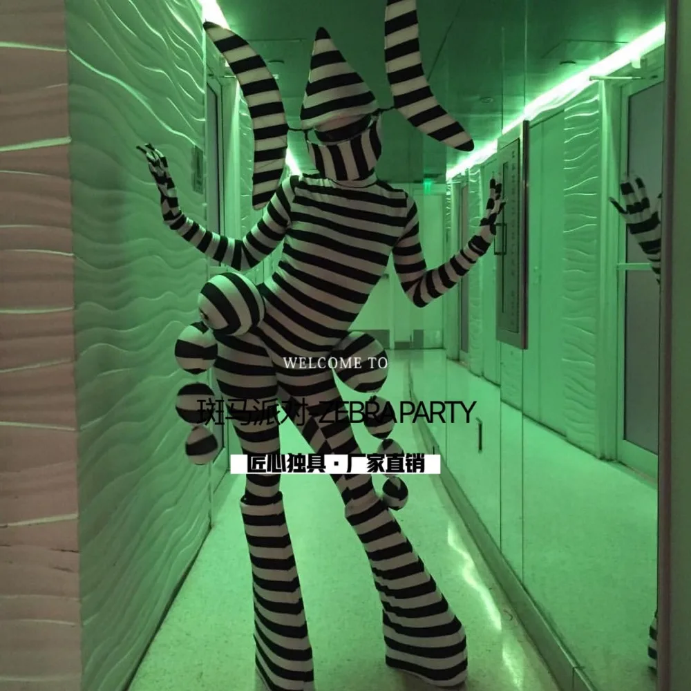 Хэллоуин сексуальная зебра костюм вечерние ночной клуб High-end Костюмы Клоуна для выступления DS танцевальная команда, карнавальные костюмы для детей