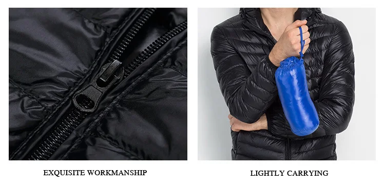 Men's Winter 90% White Duck Ultra Light Down Jacket Men Fashion Hooded Loose Coat 6 Color Casual Parka Brand Clothing S-3XL white puffer jacket