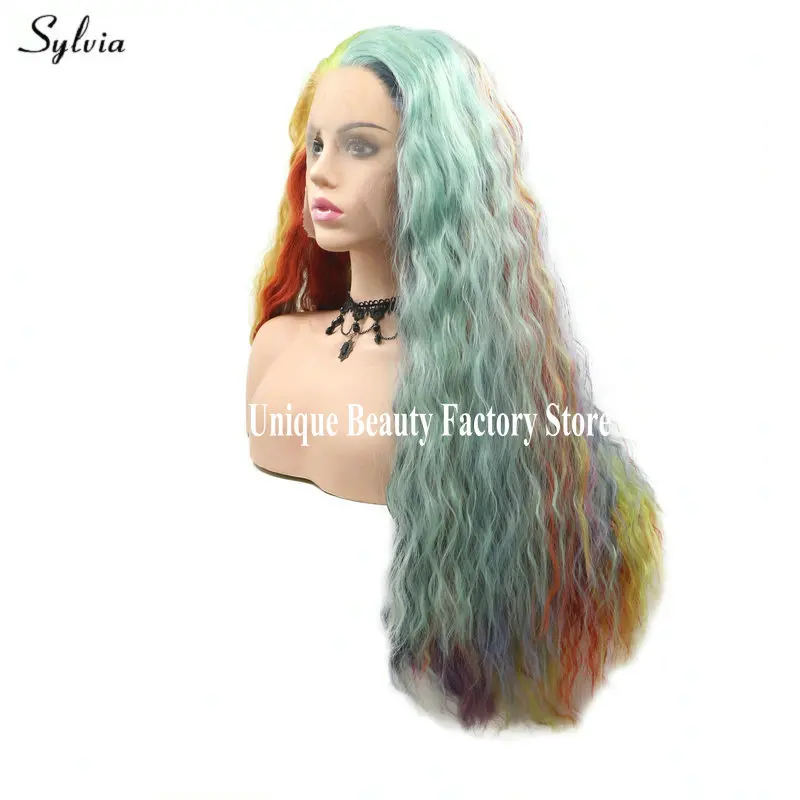 colorful water synthetic wig (5)