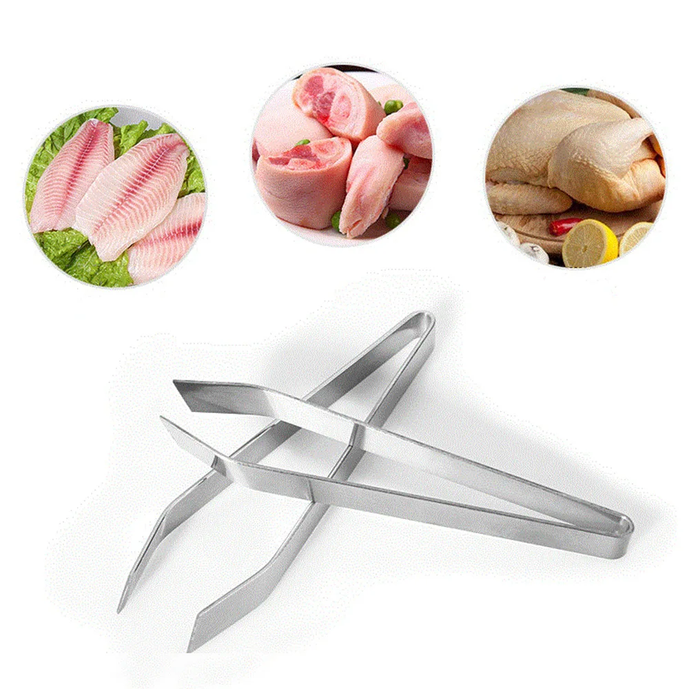 Stainless Steel Fish Bone Tweezers Remover Pincer Puller Tongs Pick-Up Seafood Tool Crafts High Quality (1)