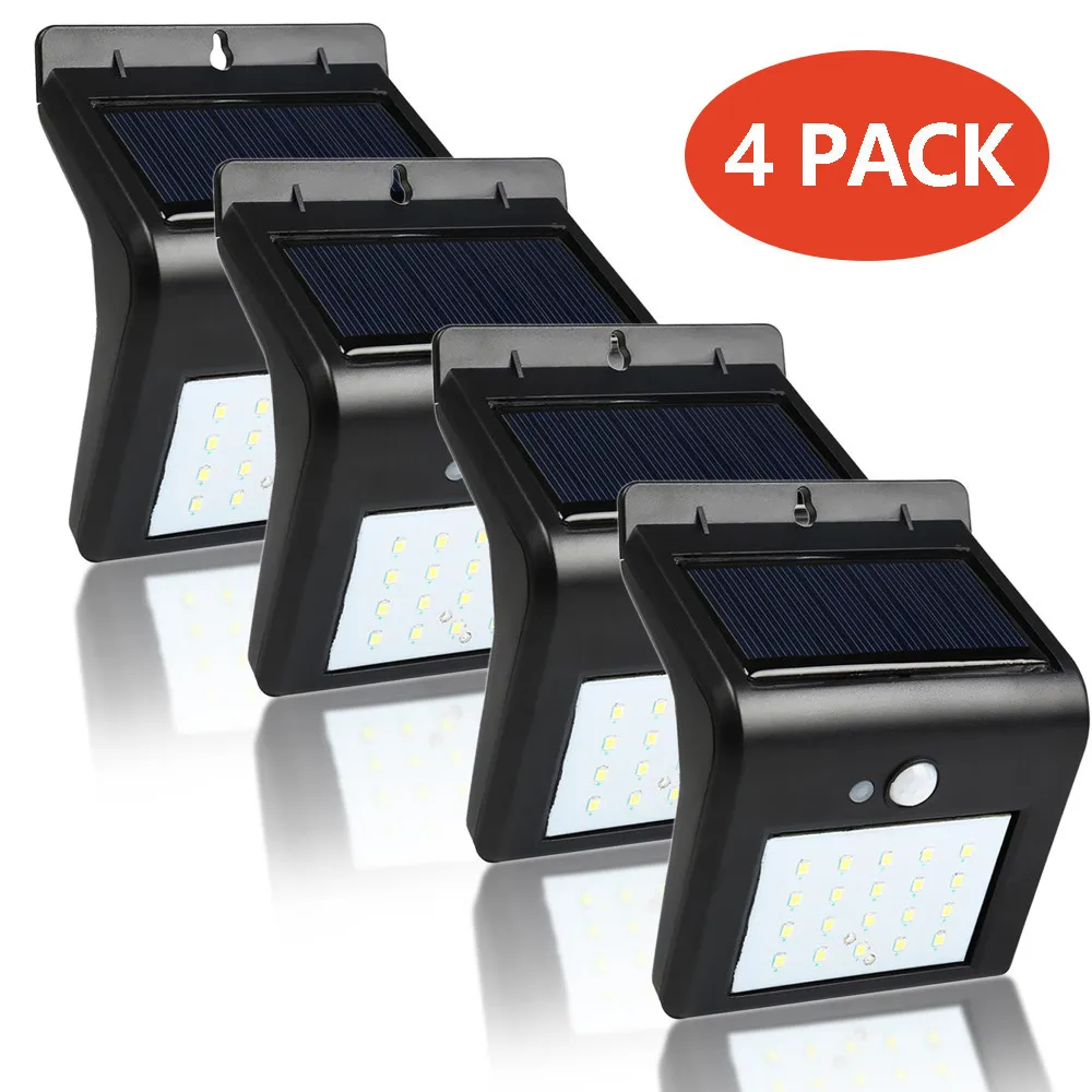 

Outdoor Wall Lamps 4pcs LED Solar Powered Wall Light Motion Sensor Outdoor Garden Security Lamp Solar Light