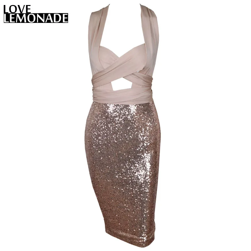 Платье на бретельках LOVE & LEMONADE с золотыми блестками 8655|gold sequin|tb dressdress love |